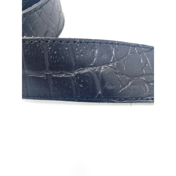 Vintage Avignon Black Leather Silver Hardware Belt Sz Medium Womens - Picture 3 of 4